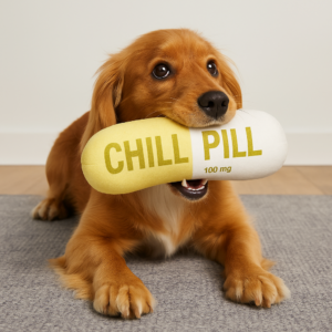Talking Dog Chill Pill Plush Toy for Dogs (Olive)
