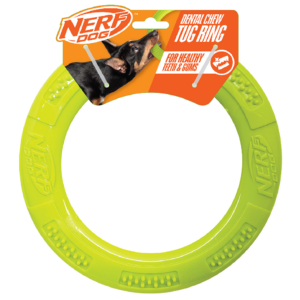 Nerf Dog Dental Tug Ring Toy for Dogs (Green)