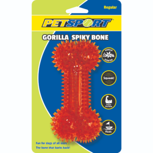 Petsport Gorilla Spiky Bone Toy for Dogs (Blue & Red)