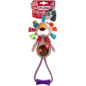 GiGwi Plush Friendz with TPR Johnny Stick Lion Toy for Dogs