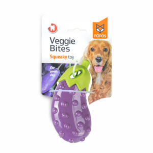Barkbutler x Fofos Vegi Bites Eggplant Squeaky Toy for Dogs