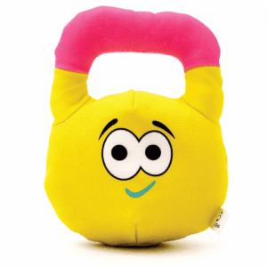 Goofy Tails Gym Series Kettlebell Plush Toy for Dogs | For Soft Chewers (Yellow)