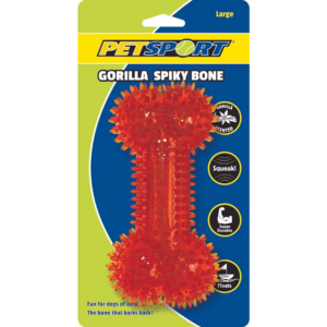 Petsport Gorilla Spiky Bone Toy for Dogs (Red)