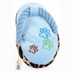 Pet Vogue Sandal Shaped Plush Toy for Dogs (Blue) | For Soft Chewers