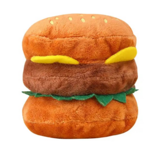 Talking Dog Club Ham Burger Plush Toy for Dogs (Brown)