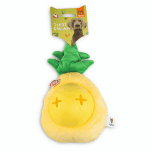 Barkbutler x Fofos Pineapple Treat Toy for Dogs (Yellow)
