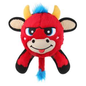 GiGwi Plush Jumball Bull Toy for Dogs (Red)