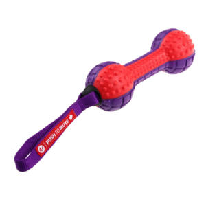 GiGwi Push To Mute Dumbell Toy for Dogs (Red)