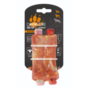 M Pets Carnivore Spare Ribs Bacon Scented Chew Toy for Dogs (Orange)