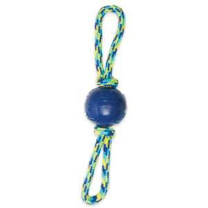 Zeus Rope Ball Tug with Hand Loops Toy for Dogs (Blue)