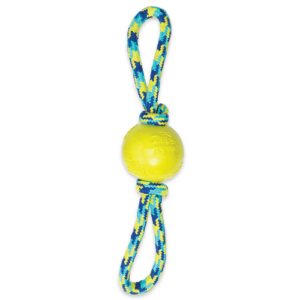 Zeus Rope Ball Tug with Hand Loops Toy for Dogs (Yellow)