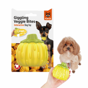 Barkbutler x Fofos Giggling Vegi Bites Pumpkin Squeaky Chew Toy for Dogs