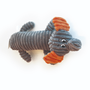 M Pets Bobby Plush Toy for Dogs (Gray/Orange)