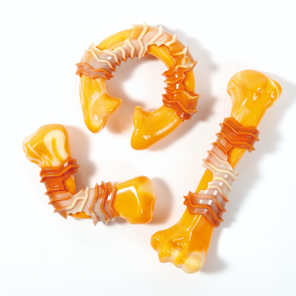 M Pets Carnivore Boomerang Bone Bacon Scented Chew Toy for Dogs (Yellow) - Image 6