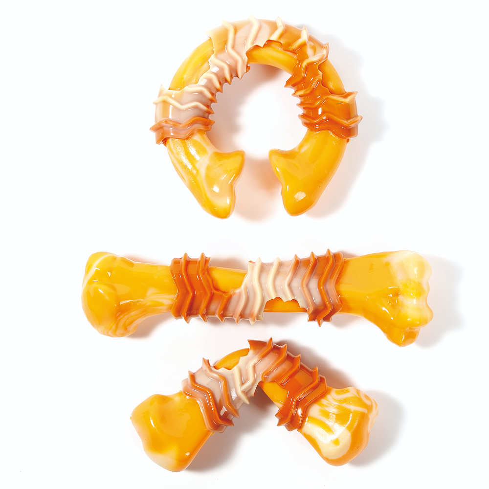 M Pets Carnivore Boomerang Bone Bacon Scented Chew Toy for Dogs (Yellow) - Image 5