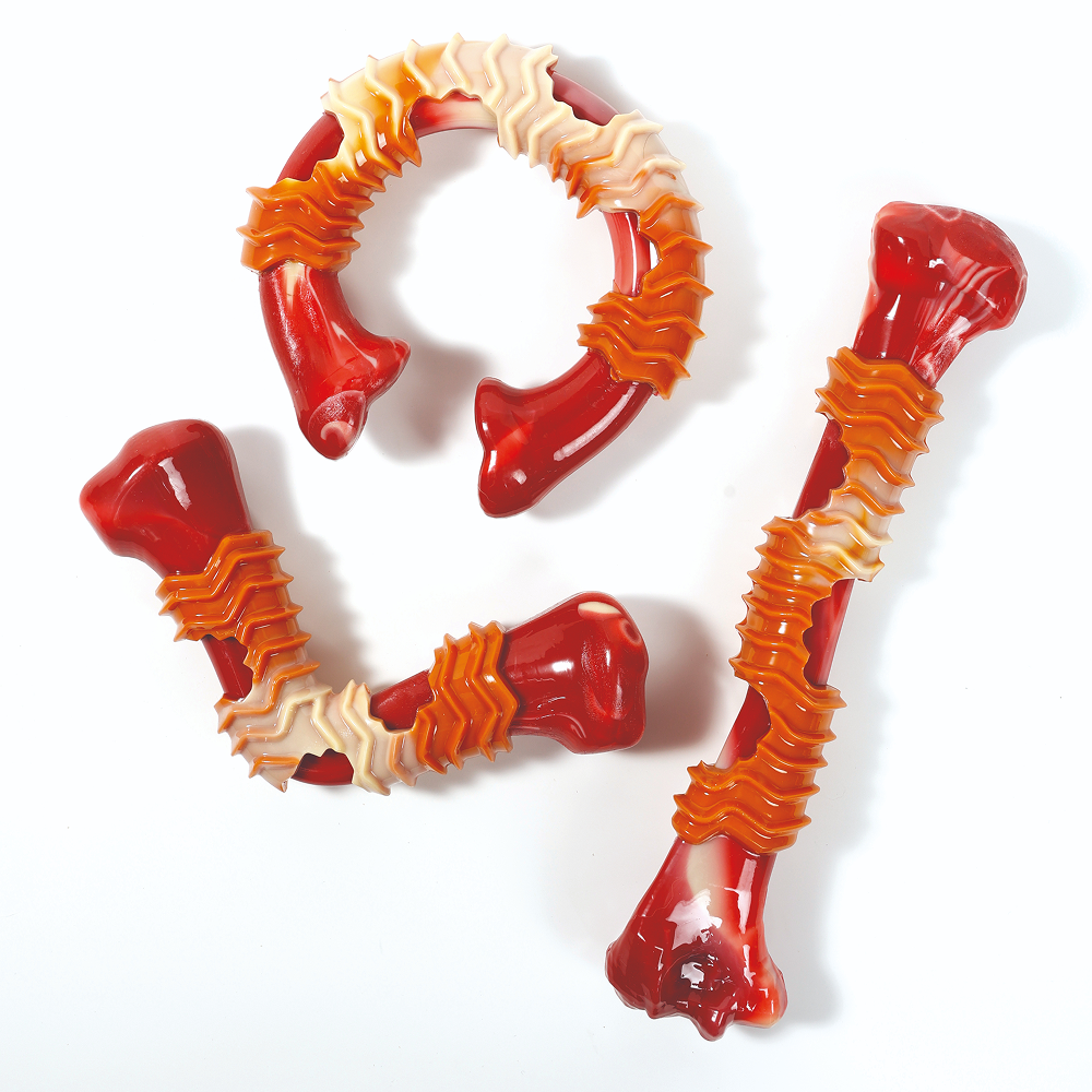 M Pets Carnivore Boomerang Bone Bacon Scented Chew Toy for Dogs (Red) - Image 4