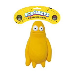 Squeeezys Latex Monster Squeaky Chew Toy for Dogs (Yellow)