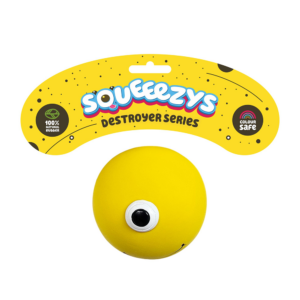 Squeeezys Latex Monster Ball Chew Toy for Dogs (Yellow)