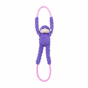 Zippy Paws RopeTugz Monkey Purple Plush Toy for Dogs