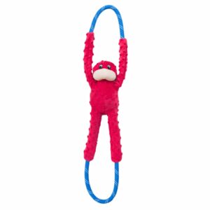 Zippy Paws RopeTugz Monkey Red Plush Toy for Dogs
