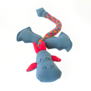 For The Love Of Dog Mrs Tugasaur Squeaky Toy for Dogs (Pink/Green/Grey)