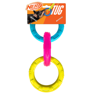 Nerf Dog Translucent Spike 3 Rings Toy for Dogs (Blue/Pink/Yellow)