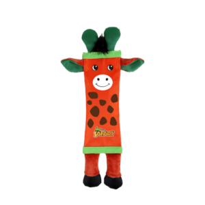 Talking Dog Club Tough Giraffe Squeaky Plush Toy for Dogs (Orange)