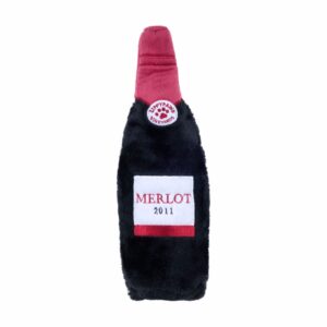 Zippy Paws Happy Hour Red Wine Crusherz Plush Toy for Dogs