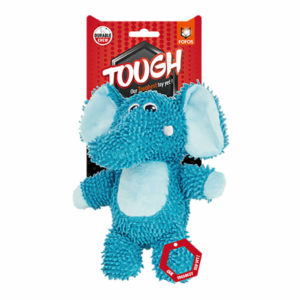 Barkbutler x Fofos Elephant Tough Squeaky Toy for Dogs | For Medium Chewers (Blue)