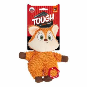 Barkbutler x Fofos Fox Tough Squeaky Toy for Dogs | For Medium Chewers (Orange)