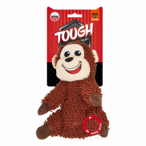 Barkbutler x Fofos Monkey Tough Squeaky Toy for Dogs | For Medium Chewers (Brown)
