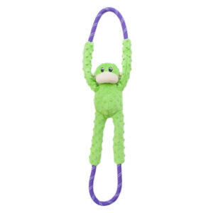 Zippy Paws RopeTugz Monkey Green Plush Toy for Dogs