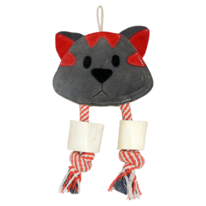 Pawpourri Animal Suede and Rope Chew Toy for Dogs