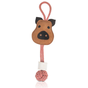 Pawpourri Pig Shaped Rope Toy for Dogs (Brown)