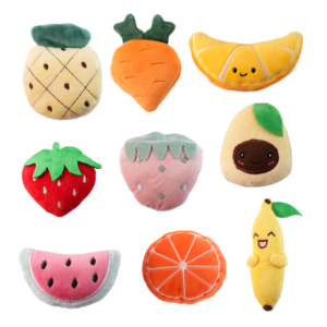 Skatrs Fruit Plush Toy for Cats & Dogs (Colour May Vary)